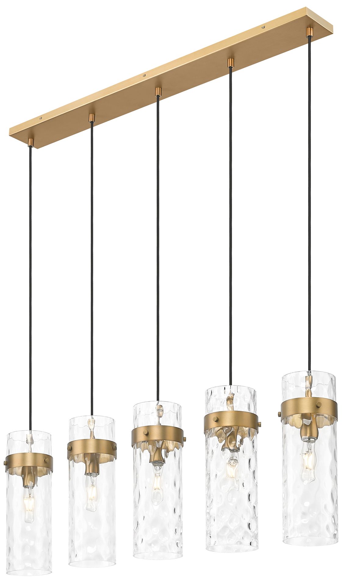 Image 4 Fontaine by Z-Lite Rubbed Brass 44.25 inch 5 Light Linear Chandelier more views