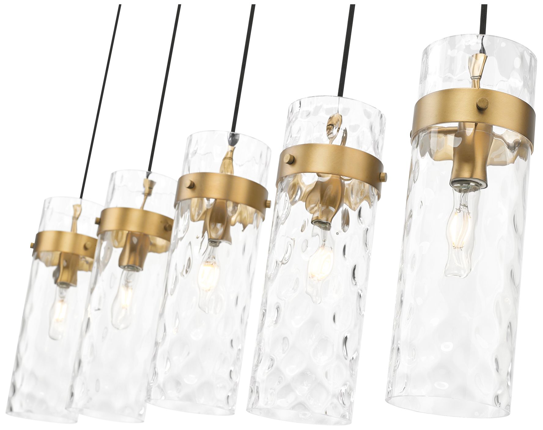 Image 6 Fontaine by Z-Lite Rubbed Brass 44.25 inch 5 Light Linear Chandelier more views
