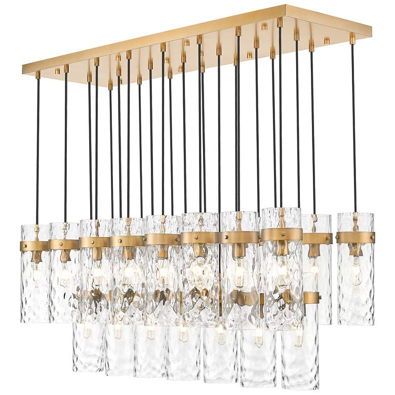 Image 1 Fontaine by Z-Lite Rubbed Brass 54.5 inch 23 Light Linear Chandelier