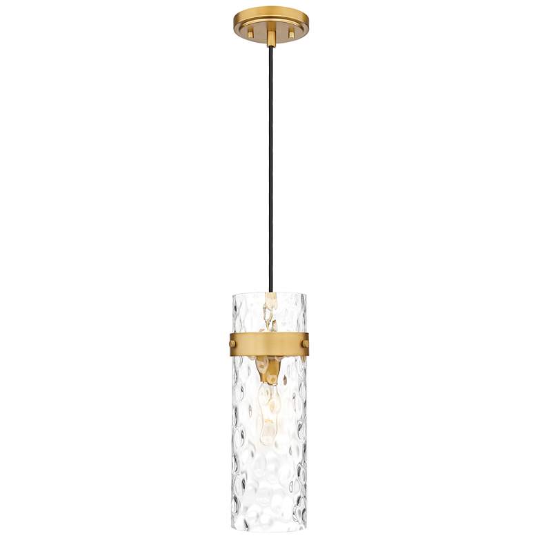 Image 1 Fontaine by Z-Lite Rubbed Brass 8 inch 1 Light Pendant