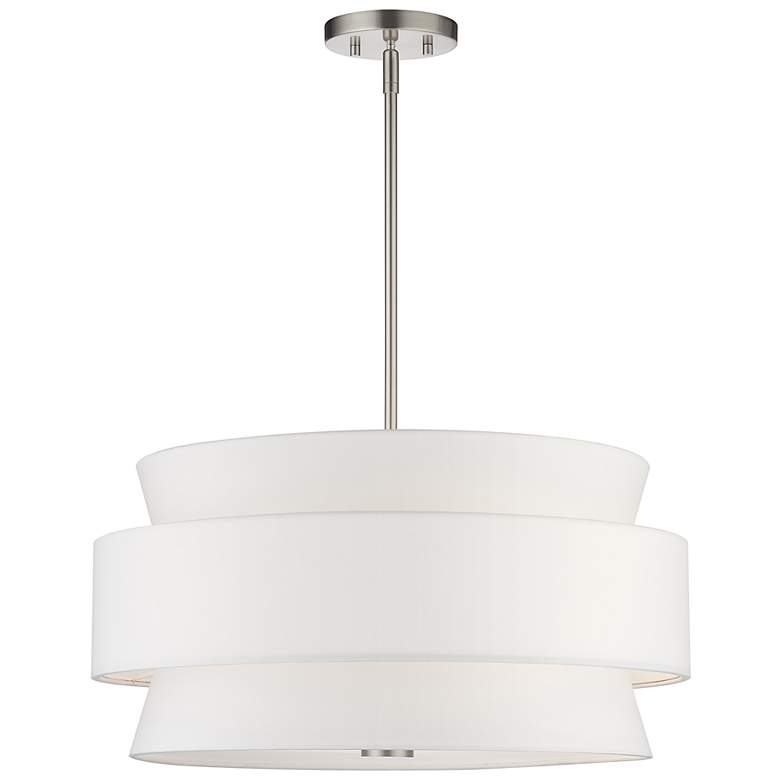 Image 2 Fontana 22" Wide Brushed Nickel 3-Tiered Drum Chandelier