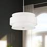 1_Fontana 22" Wide Brushed Nickel 3-Tiered Drum Chandelier