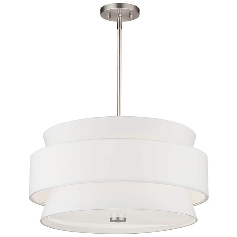 Image 3 Fontana 22" Wide Brushed Nickel 3-Tiered Drum Chandelier more views