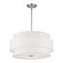 3_Fontana 22" Wide Brushed Nickel 3-Tiered Drum Chandelier more views
