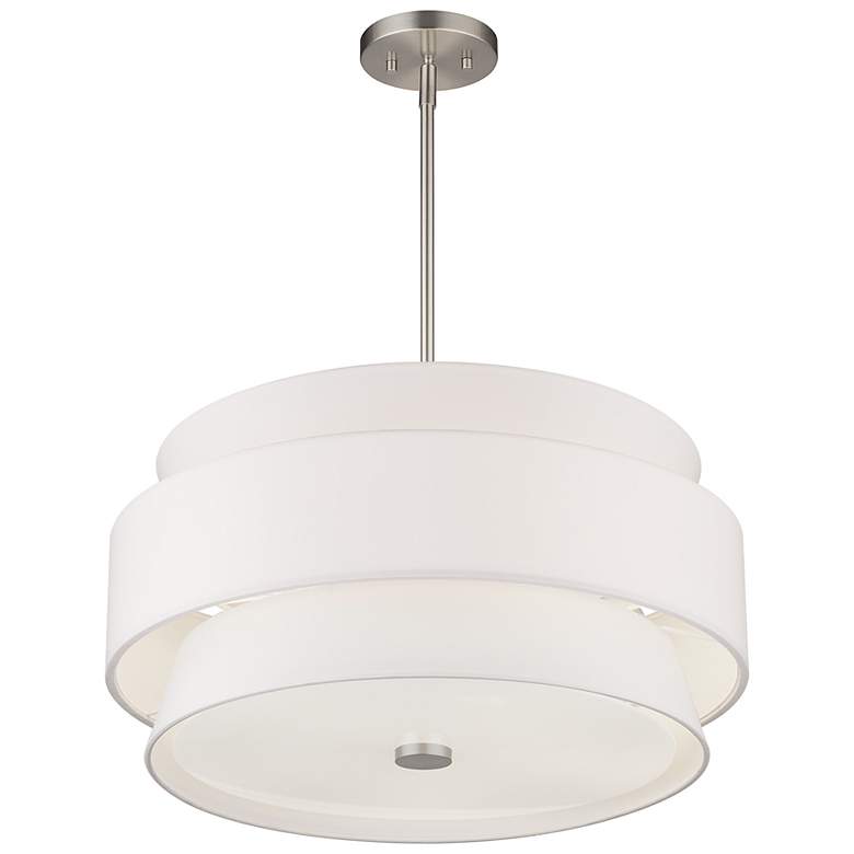 Image 4 Fontana 22" Wide Brushed Nickel 3-Tiered Drum Chandelier more views