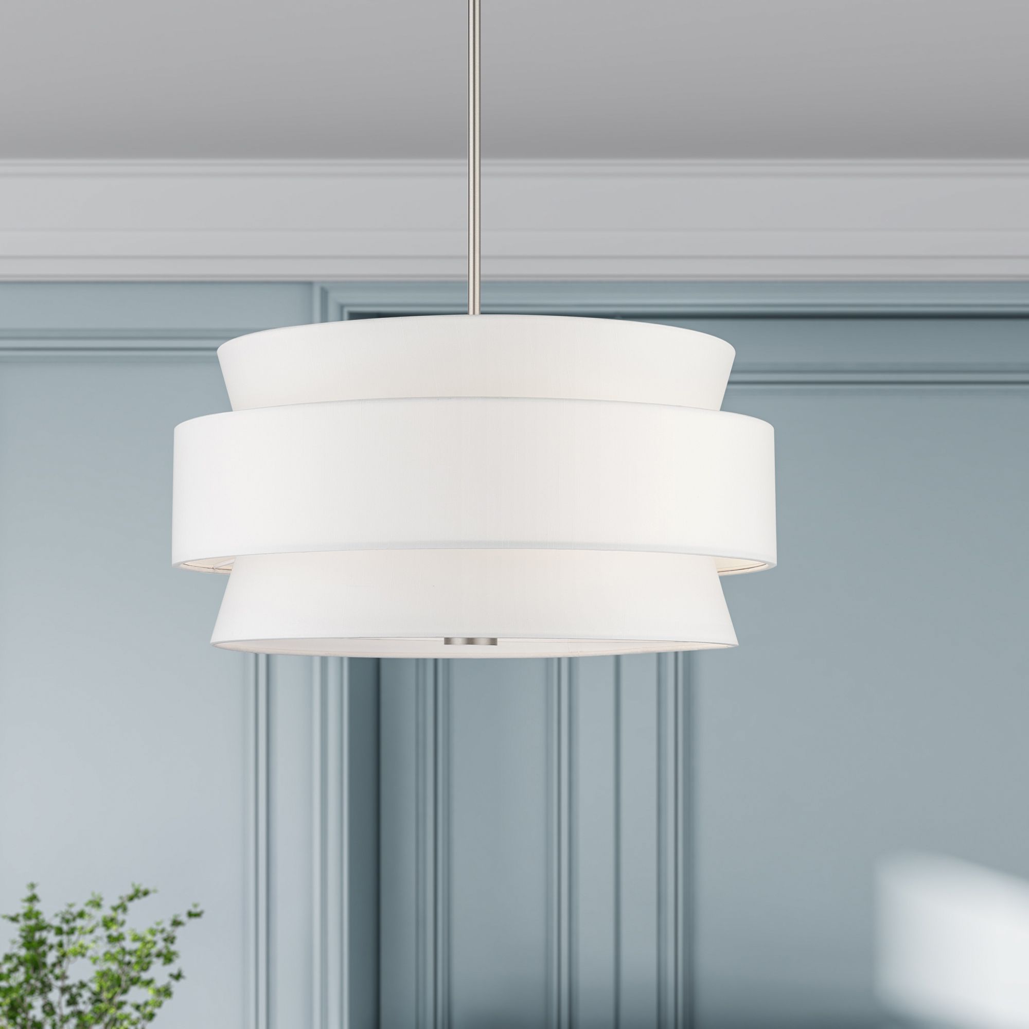 Fontana 22" Wide Brushed Nickel 3-Tiered Drum Chandelier