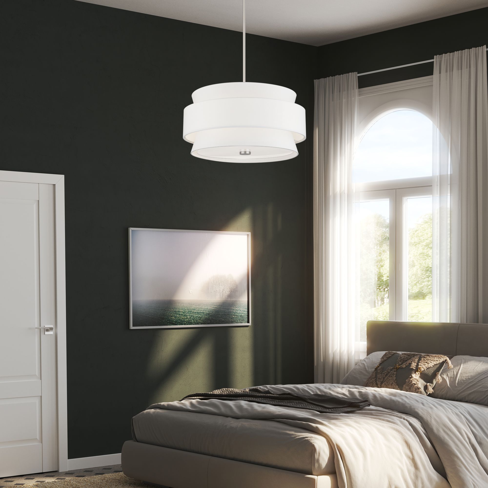 Fontana 22" Wide Brushed Nickel 3-Tiered Drum Chandelier