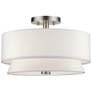 2_Fontana 3 Light Brushed Nickel Large Semi-Flush with Off-White Shades