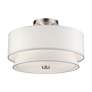 3_Fontana 3 Light Brushed Nickel Large Semi-Flush with Off-White Shades more views