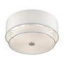 5_Fontana 3 Light Brushed Nickel Large Semi-Flush with Off-White Shades more views