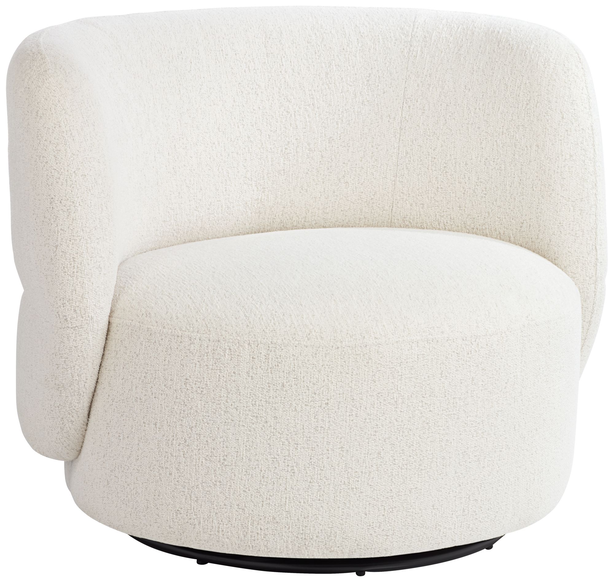 Image 2 Fontana 36" Wide Off-White Nubby Fabric Occasional Swivel Chair