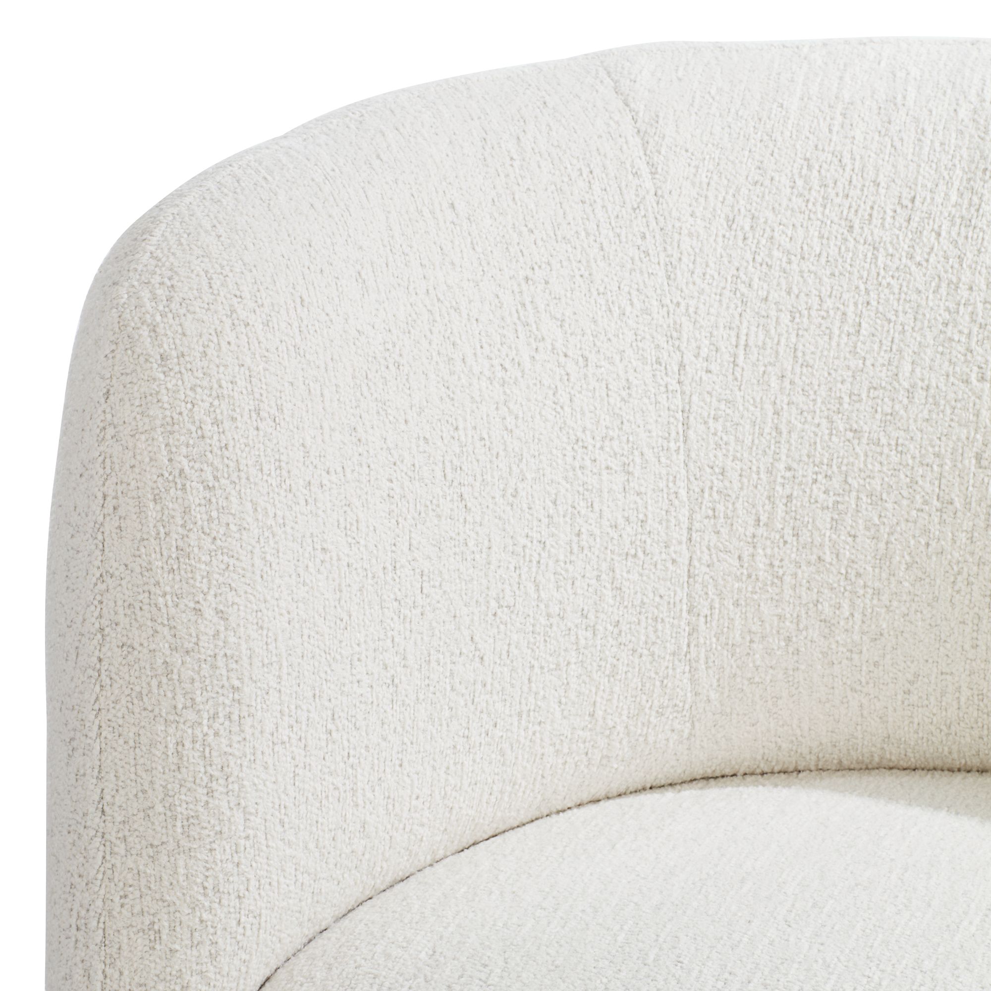 Image 4 Fontana 36" Wide Off-White Nubby Fabric Occasional Swivel Chair more views