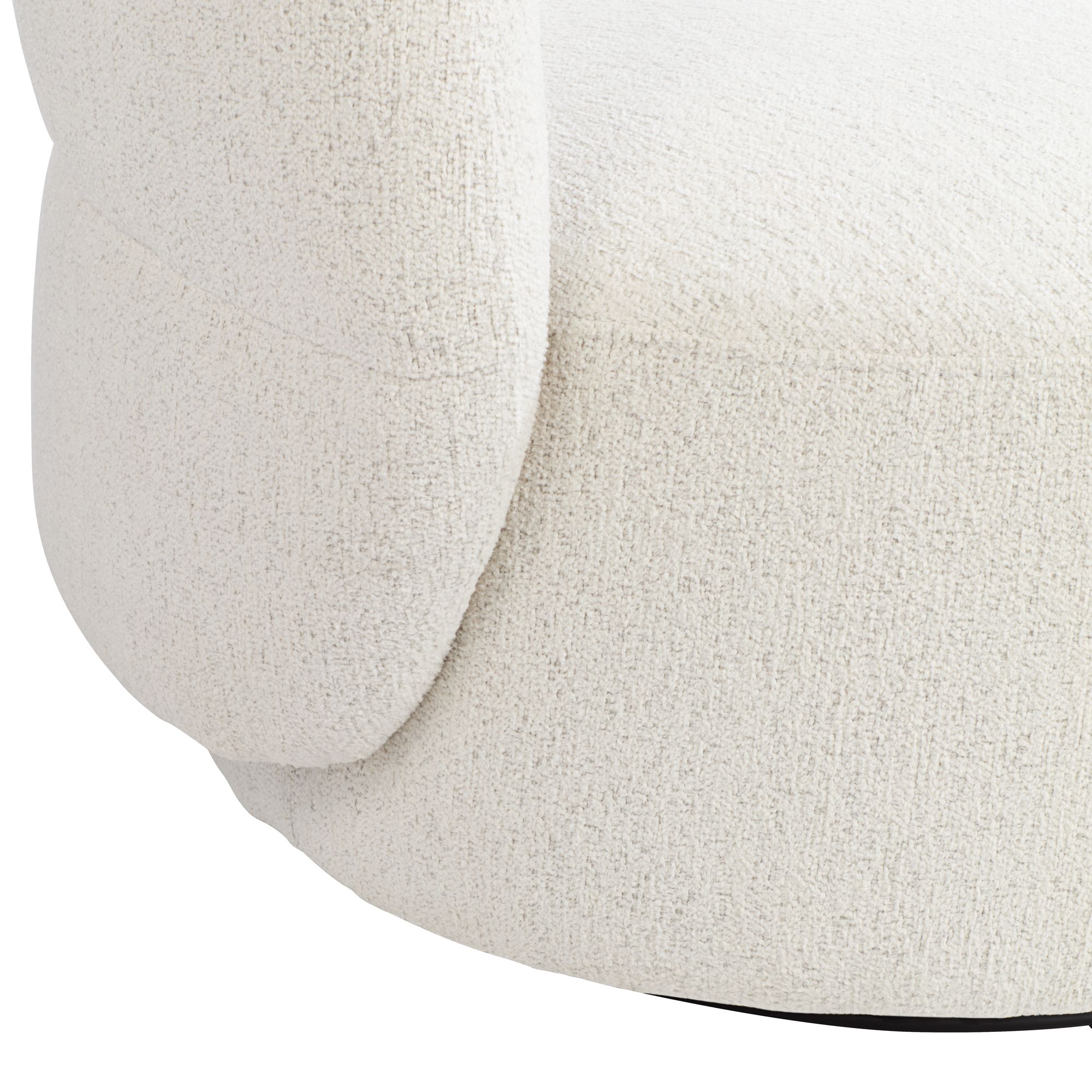 Image 6 Fontana 36" Wide Off-White Nubby Fabric Occasional Swivel Chair more views