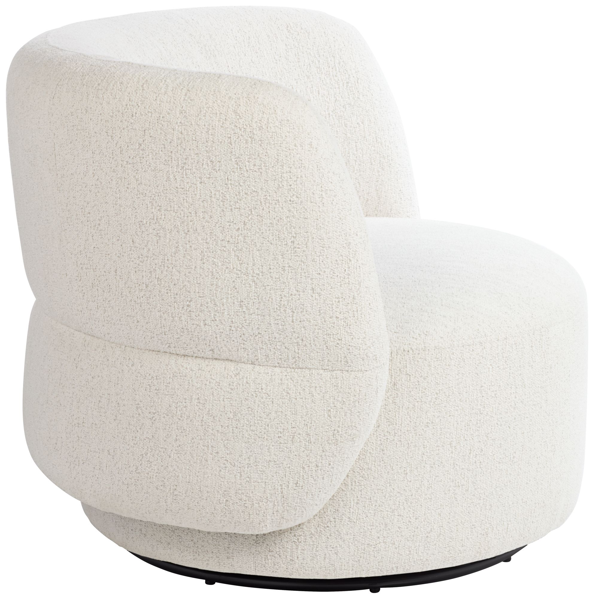 Fontana 36" Wide Off-White Nubby Fabric Occasional Swivel Chair