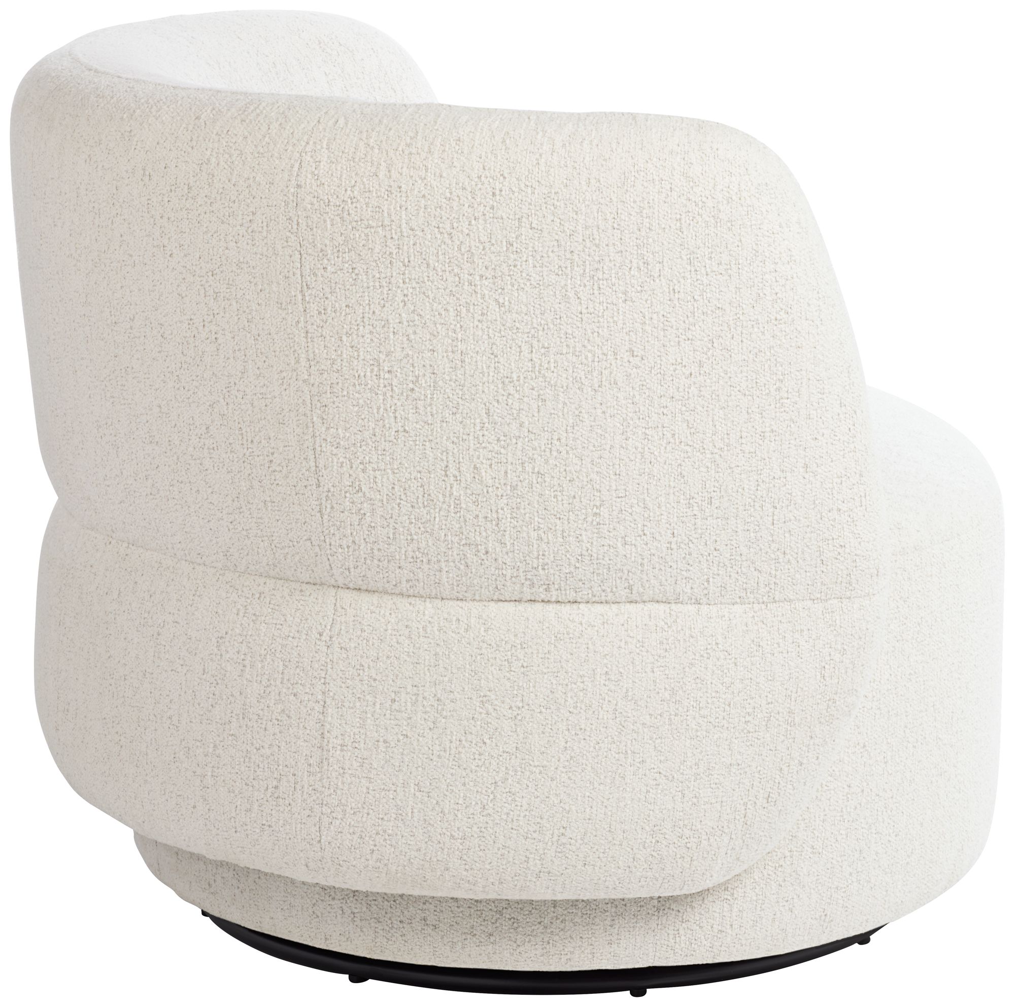 Fontana 36" Wide Off-White Nubby Fabric Occasional Swivel Chair