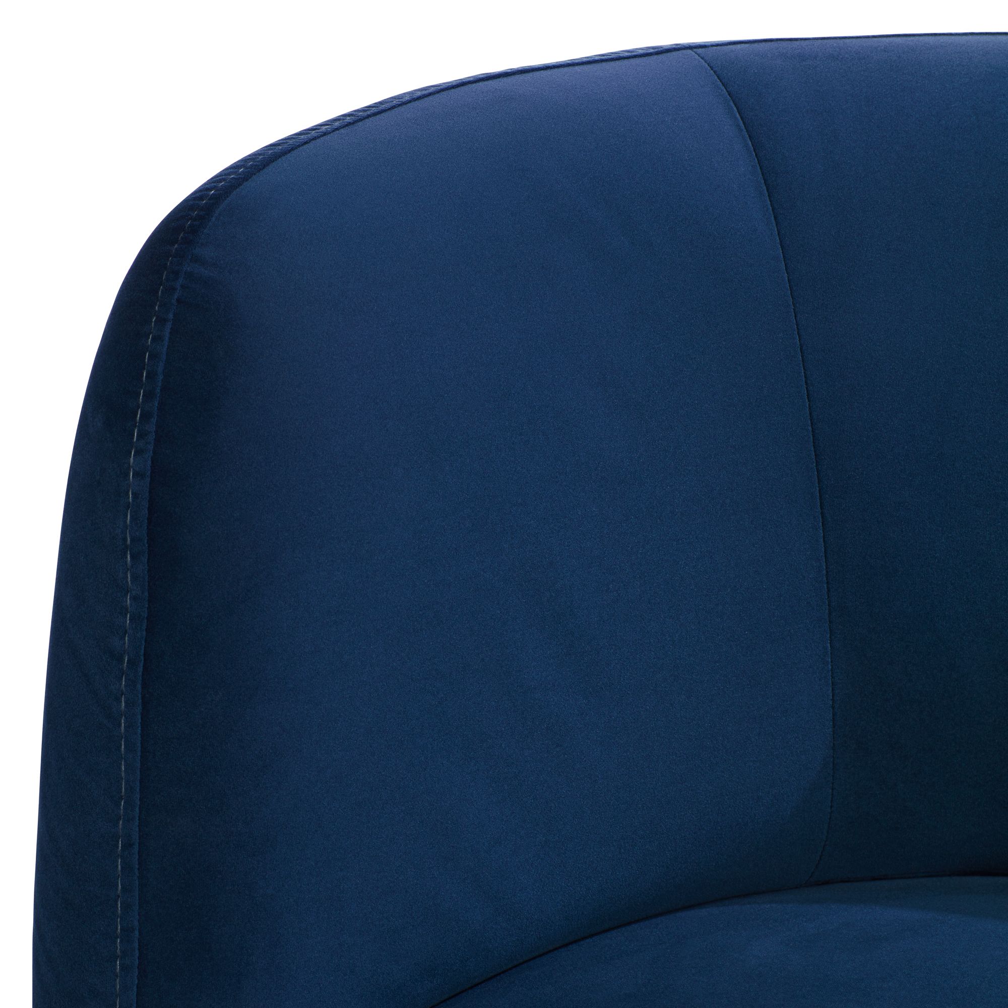 Image 4 Fontana 36" Wide Prussian Blue Velvety Fabric Occasional Swivel Chair more views