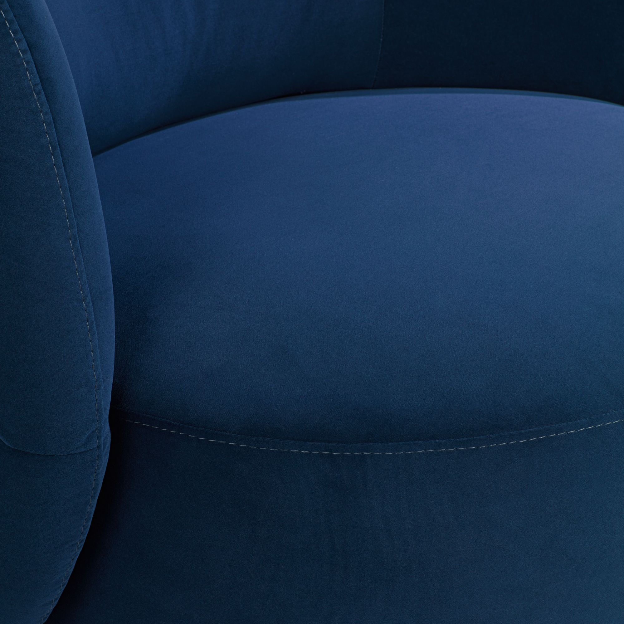 Image 5 Fontana 36" Wide Prussian Blue Velvety Fabric Occasional Swivel Chair more views