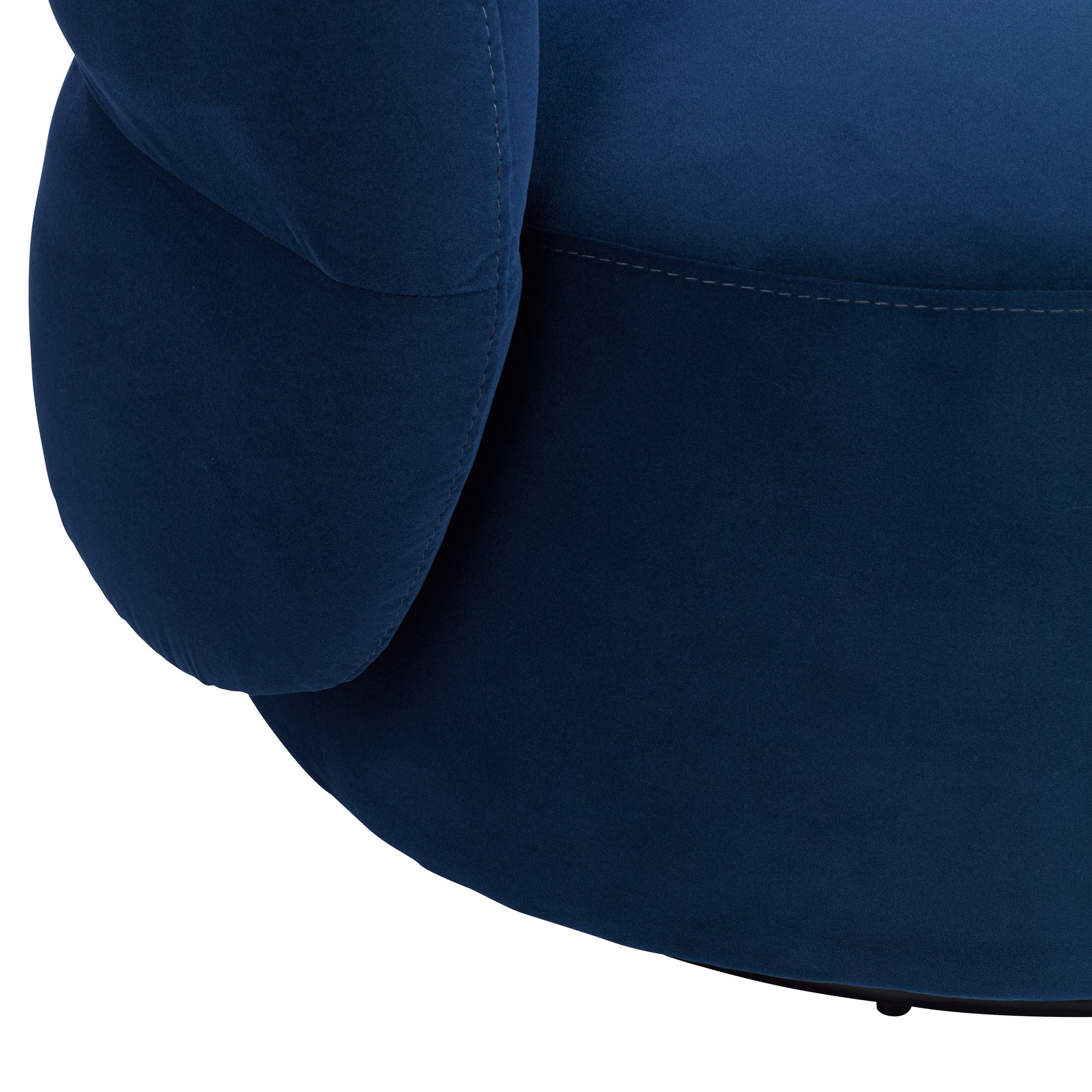 Image 6 Fontana 36" Wide Prussian Blue Velvety Fabric Occasional Swivel Chair more views