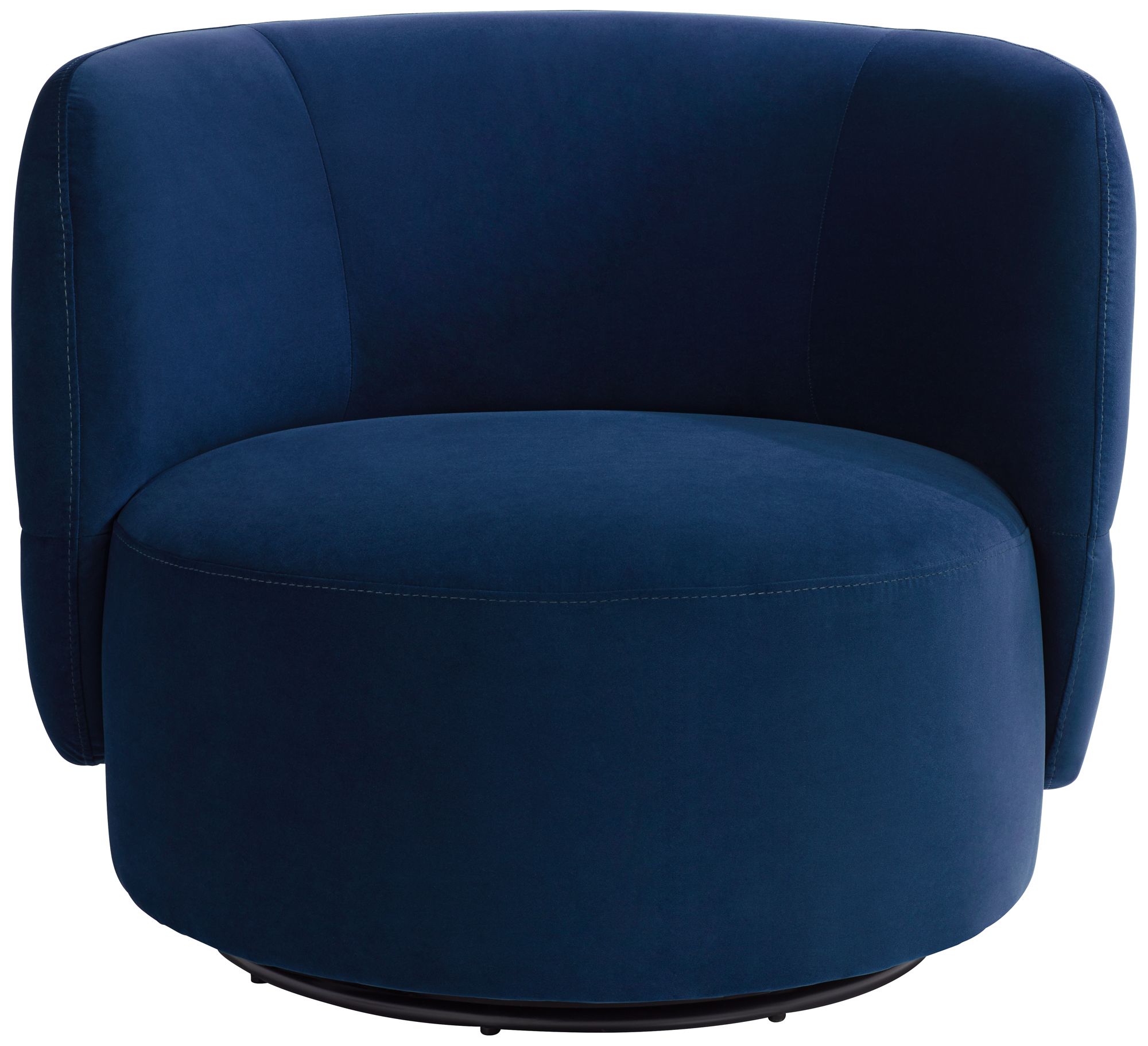 Image 7 Fontana 36" Wide Prussian Blue Velvety Fabric Occasional Swivel Chair more views
