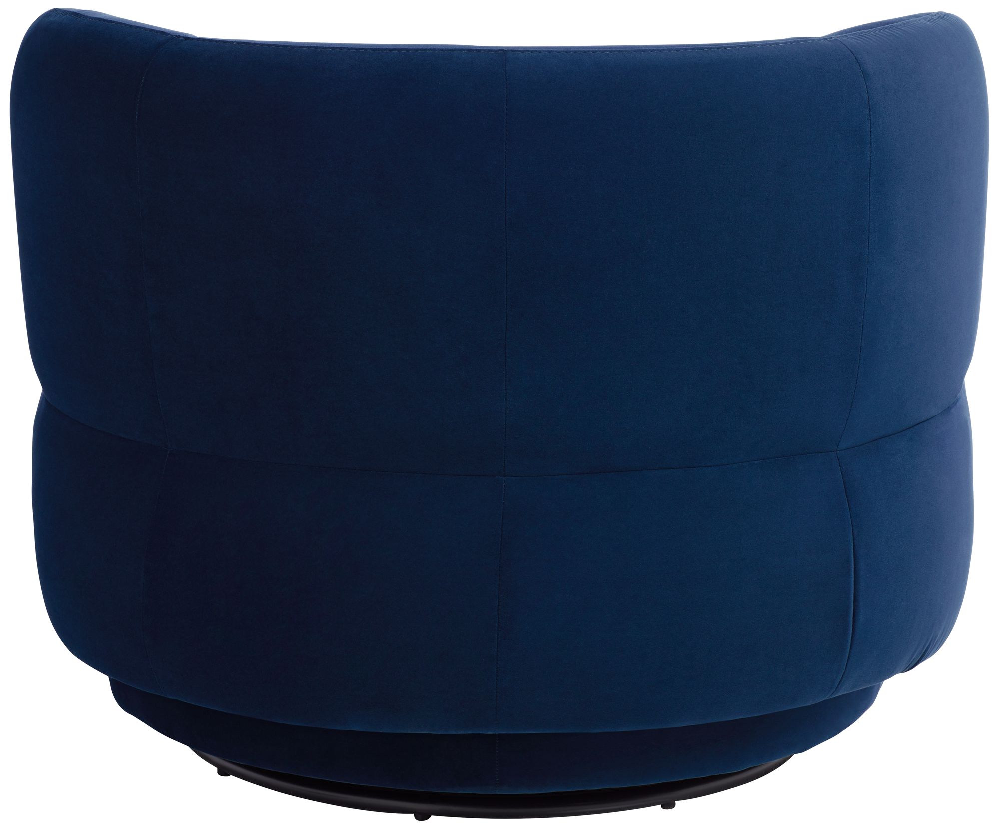 Fontana 36" Wide Prussian Blue Velvety Fabric Occasional Swivel Chair