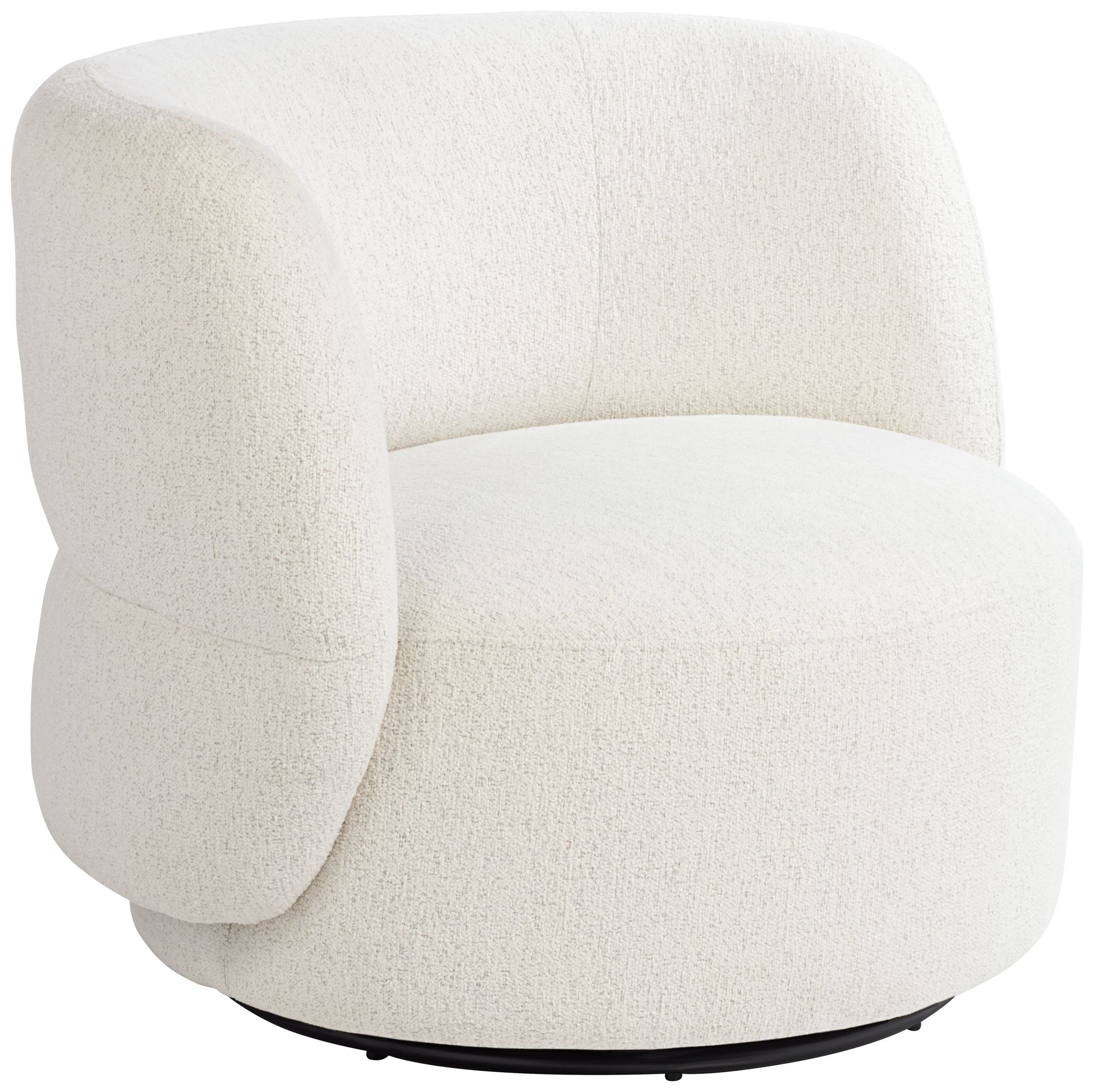 Fontana 36"W Off-White Nubby Fabric Occasional Swivel Chair Set of 2