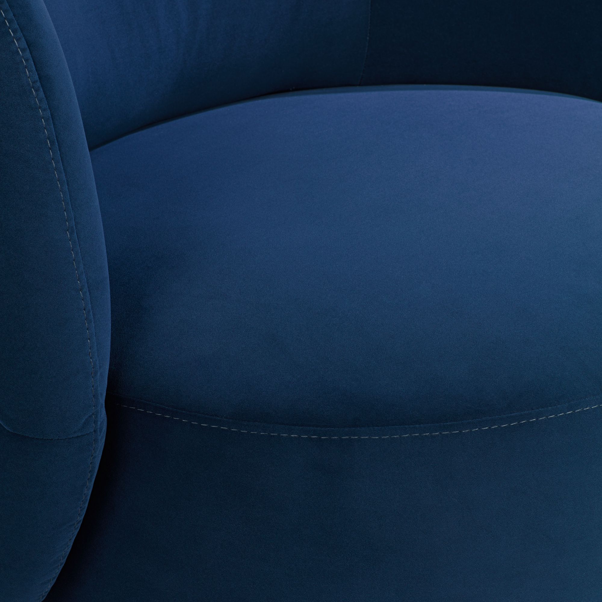 Thumbnail4 of Fontana 36"W Prussian Blue Velvety Fabric Accent Swivel Chair Set of 2 more views