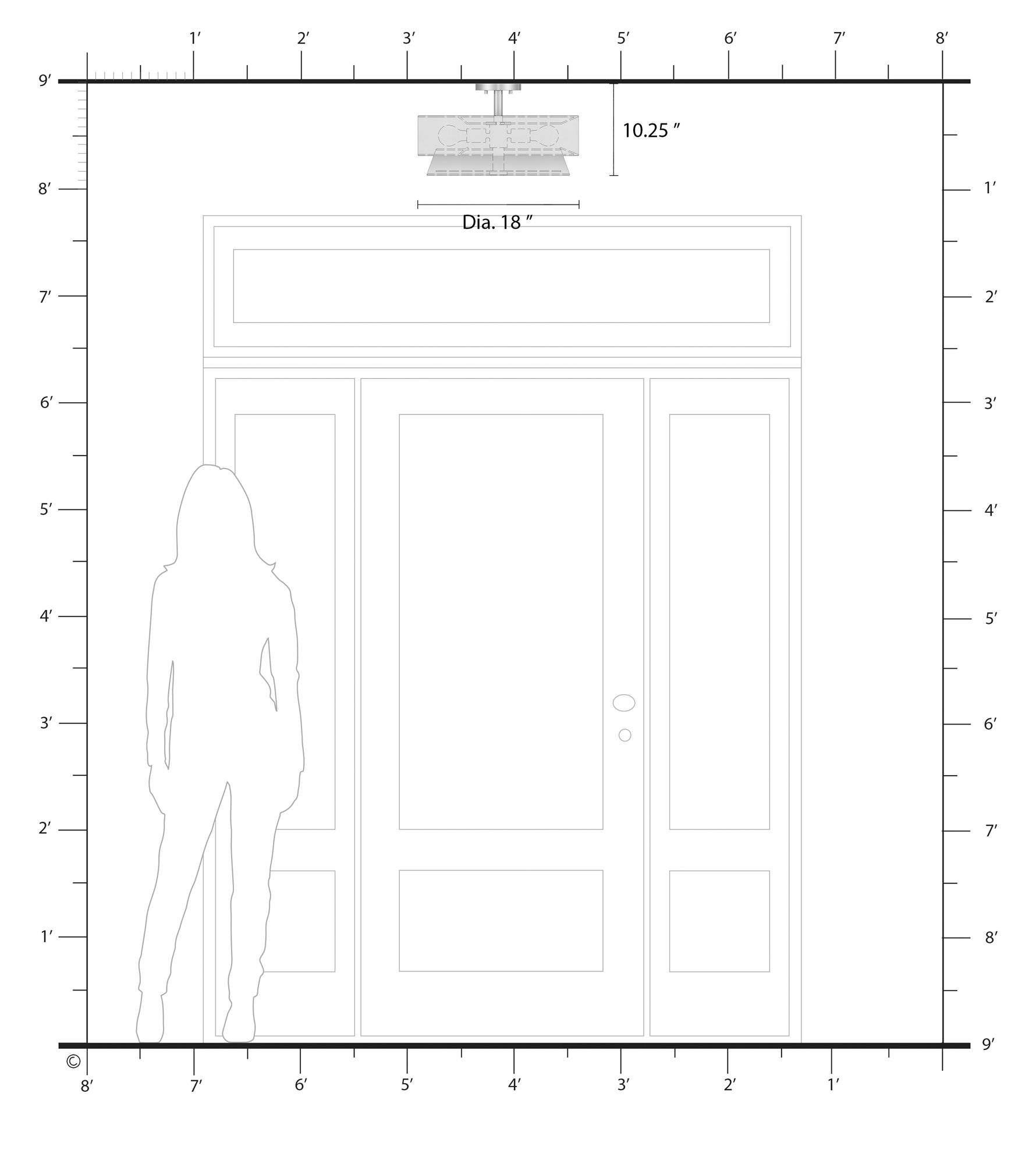 Fontana 4 Light Brushed Nickel Large Semi-Flush with Off-White Shades