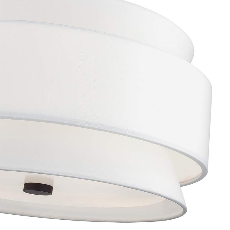 Image 6 Fontana 4 Light Pendant Chandelier with Off-White Fabric Shade more views