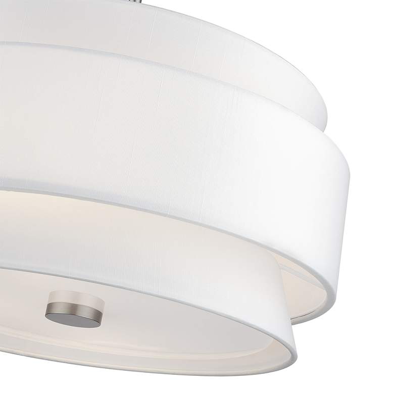 Image 7 Fontana 4 Light Pendant Chandelier with Off-White Fabric Shade more views