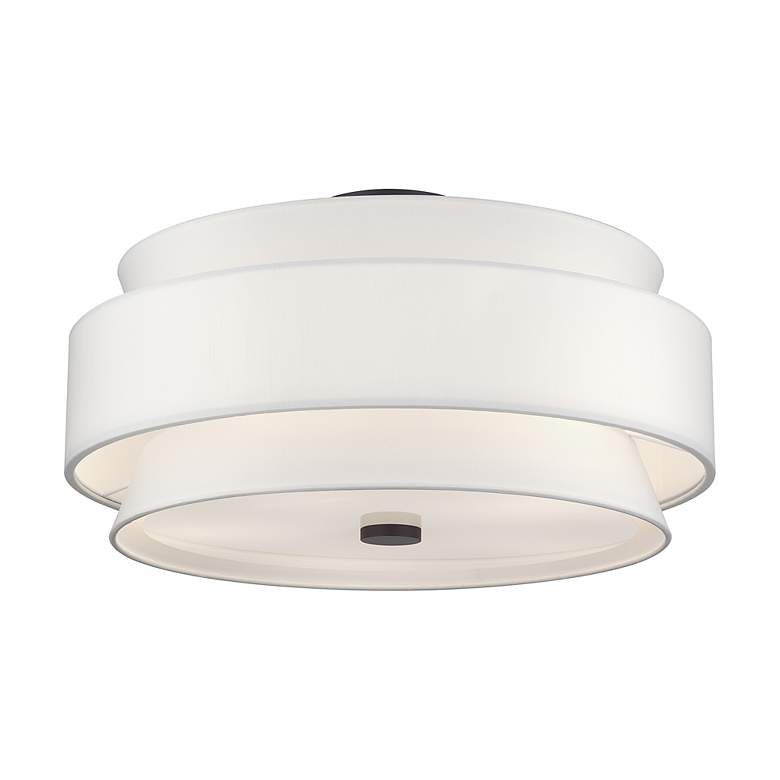 Image 3 Fontana 5 Light Bronze Large Semi-Flush with Off-White Shades more views