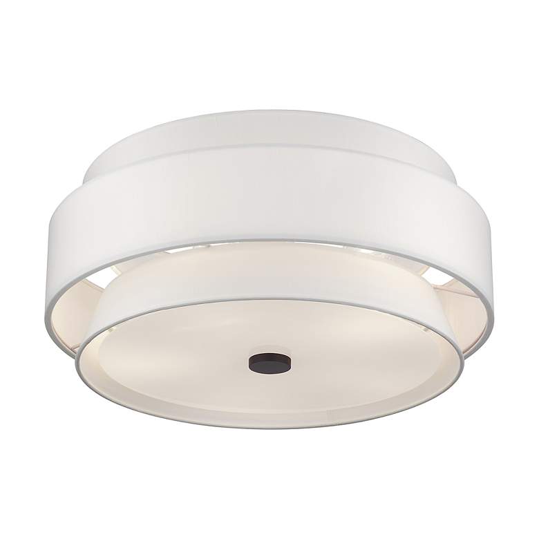 Image 4 Fontana 5 Light Bronze Large Semi-Flush with Off-White Shades more views
