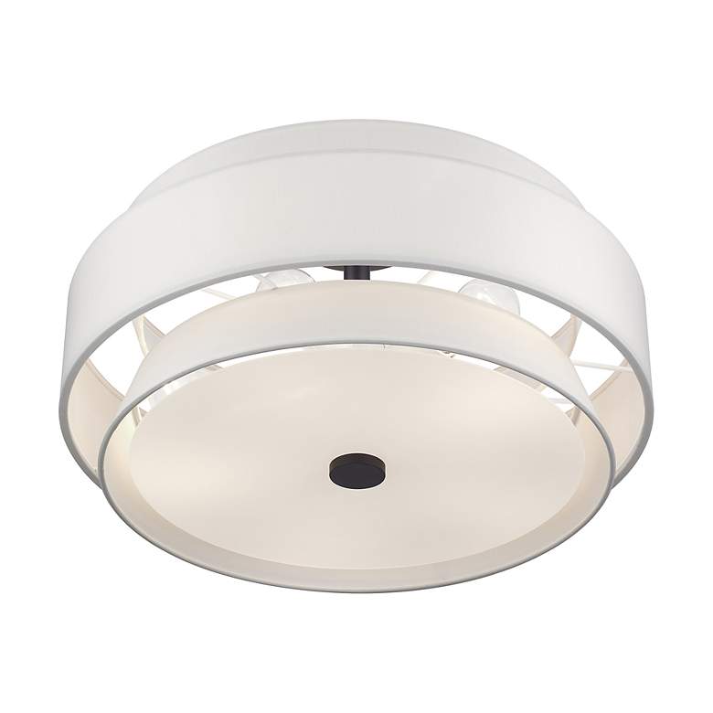 Image 5 Fontana 5 Light Bronze Large Semi-Flush with Off-White Shades more views