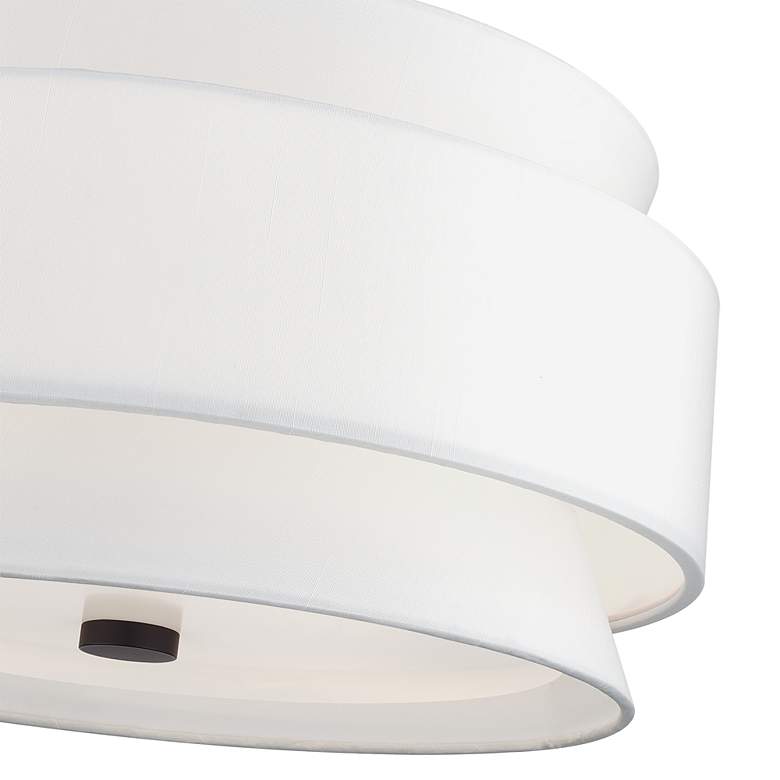 Image 6 Fontana 5 Light Pendant Chandelier with Off-White Fabric Shade more views