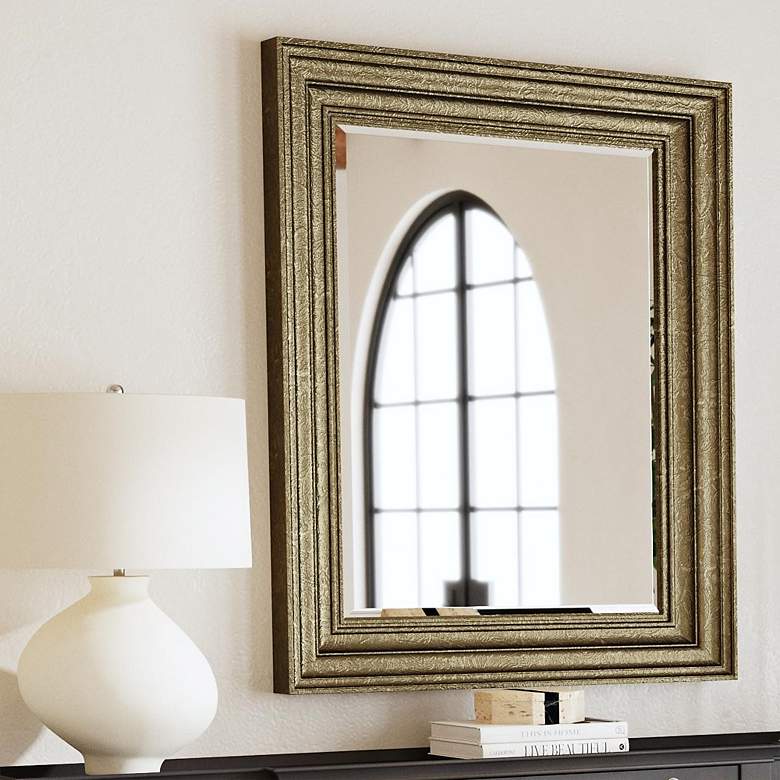 Image 1 Fontana Plated Silver 36" x 46" Rectangular Wall Mirror