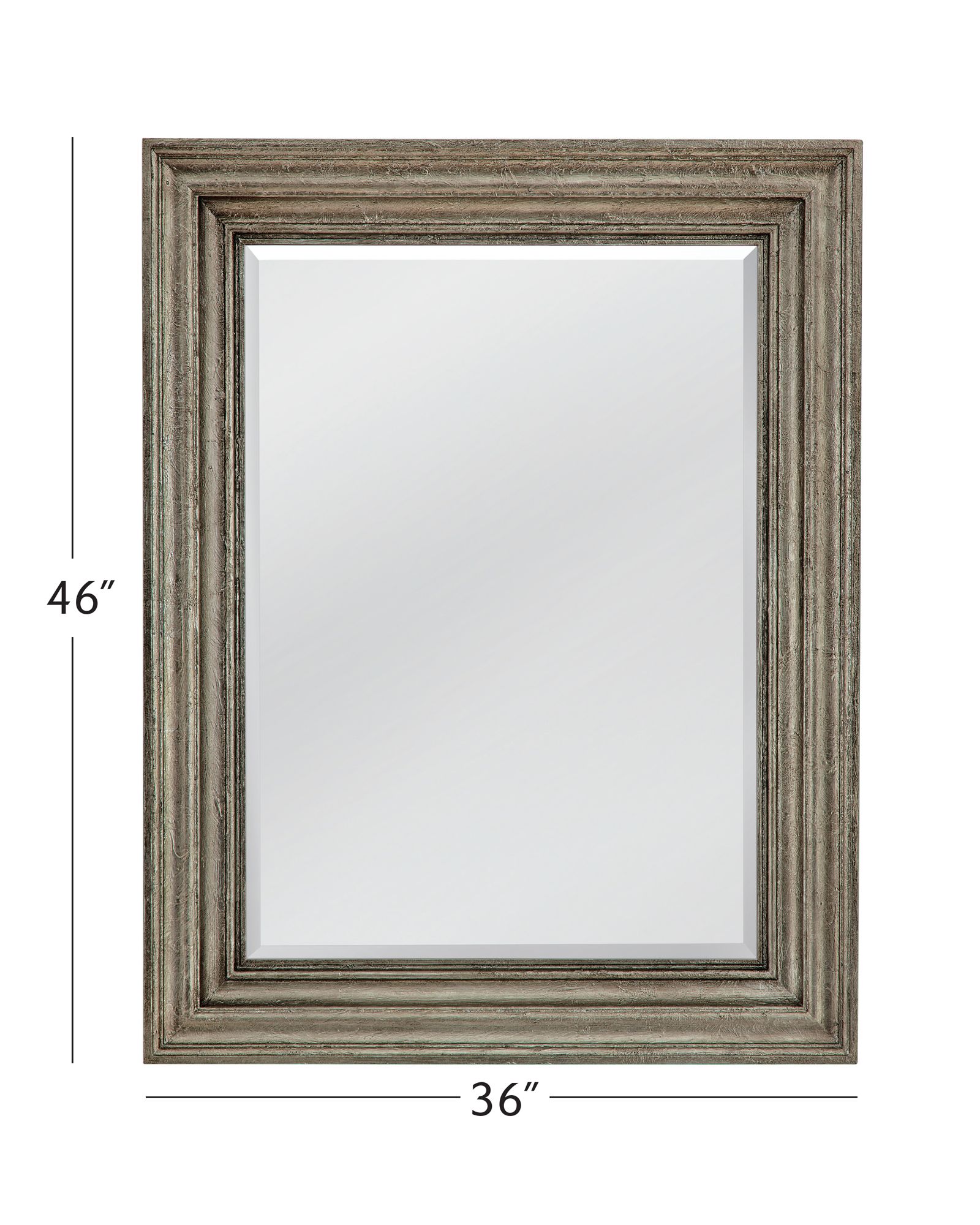 Image 6 Fontana Plated Silver 36" x 46" Rectangular Wall Mirror more views