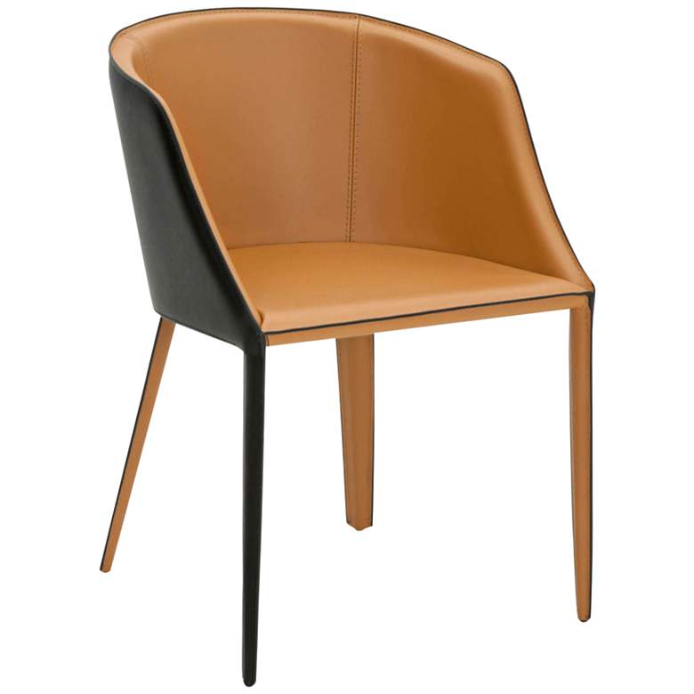 Fontana Two-Tone Saddle Bonded Leather Dining Chair