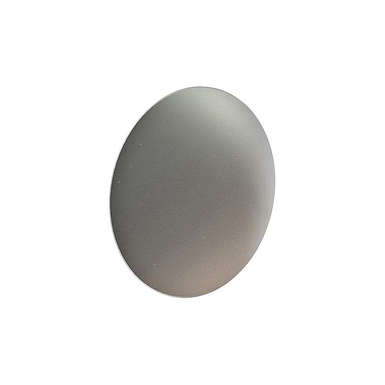 Image 1 Fontanna Shield 10" High Satin Nickel LED Wall Sconce