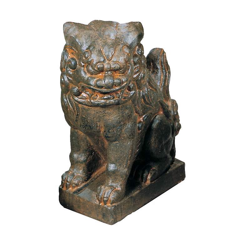 Image 1 Foo Dog Right Facing 10 1/2 inch High Antique Iron Garden Accent