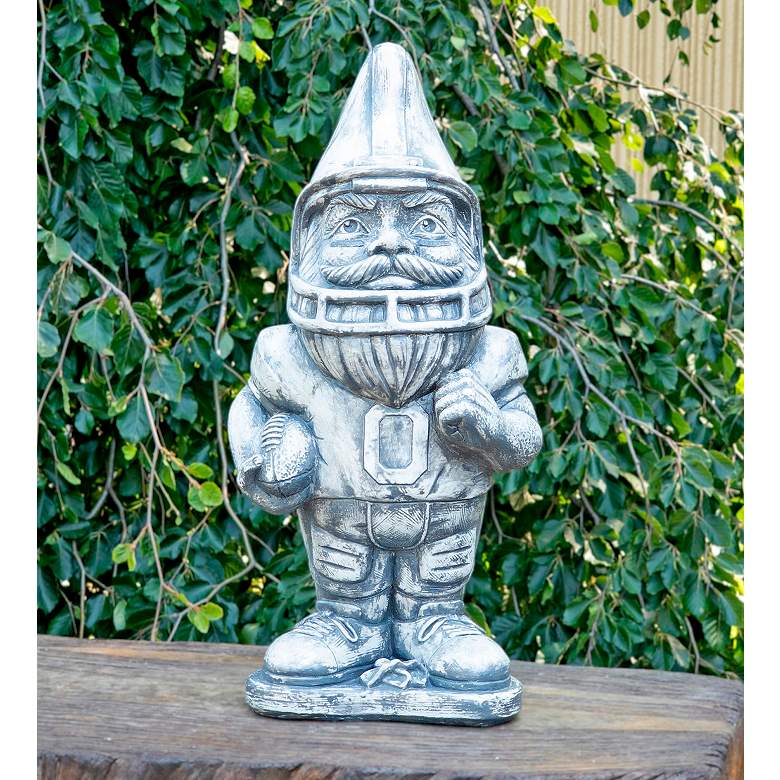 Image 1 Football Garden Gnome 23 1/2" High Trevia Graystone Statue
