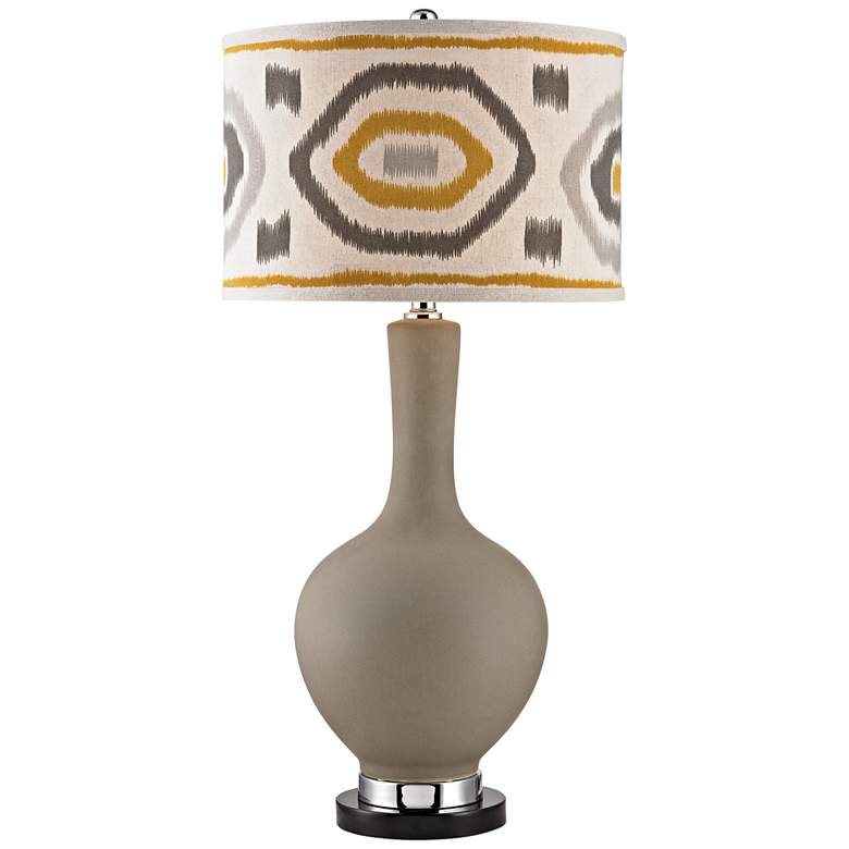 Image 1 Foothill Clay Ceramic Table Lamp with Linen Shade