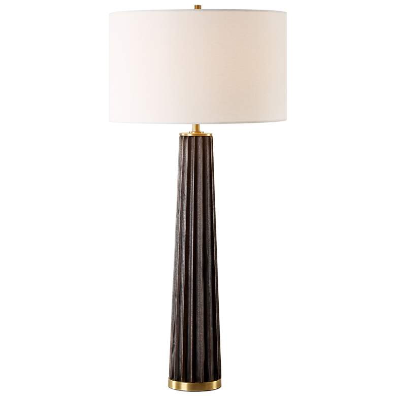 Image 1 Forage 31 1/2 inch Dark Walnut Wood Table Lamp