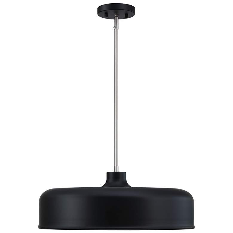 Image 1 Forbidden Springs 60 Watt 8-Light Matte Black Down Pendant Light with Shade