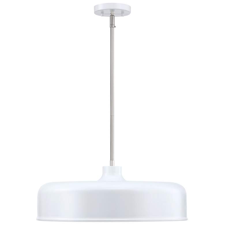 Image 1 Forbidden Springs 60 Watt 8-Light Matte White Down Pendant Light with Shade