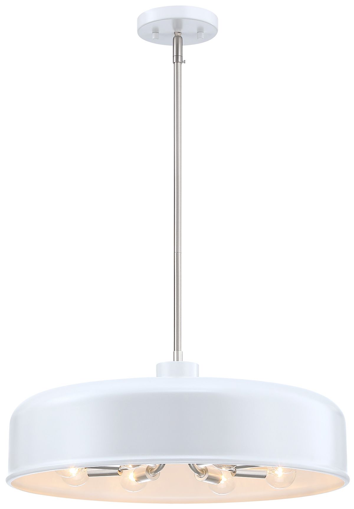 Image 4 Forbidden Springs 60 Watt 8-Light Matte White Down Pendant Light with Shade more views