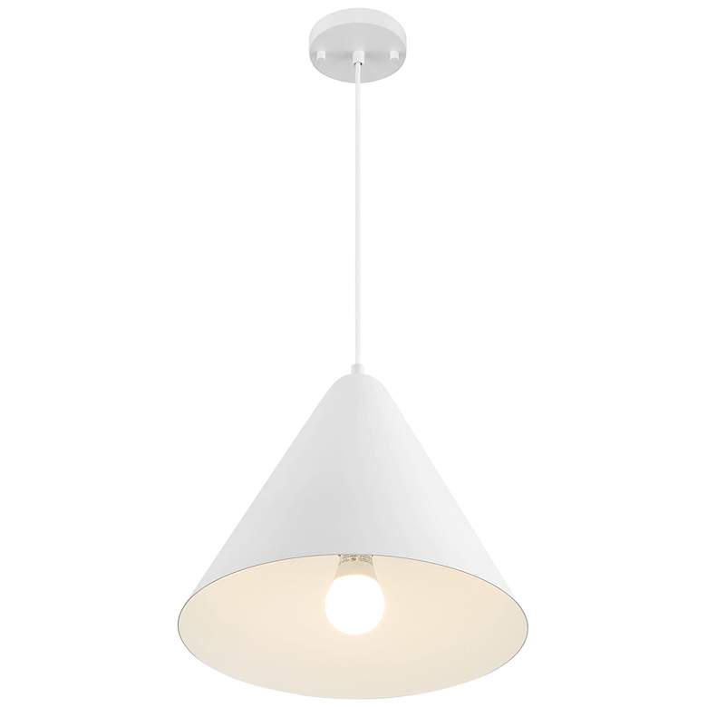 Image 4 Ford 14.25" Wide Matte White LED Pendant more views