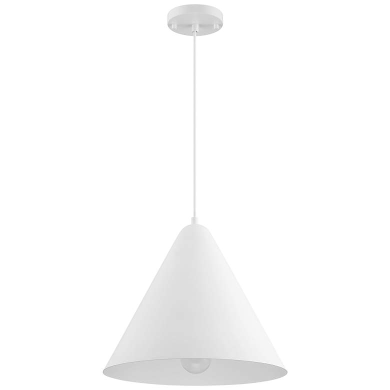 Image 6 Ford 14.25" Wide Matte White LED Pendant more views