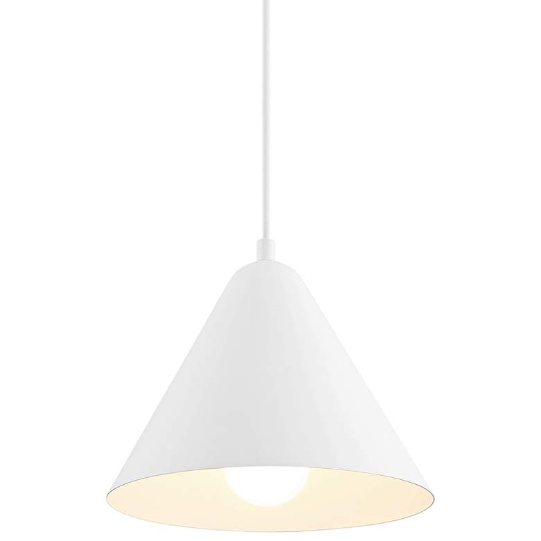 Image 1 Ford 9 3/4" Wide Matte White LED Mini Pendant