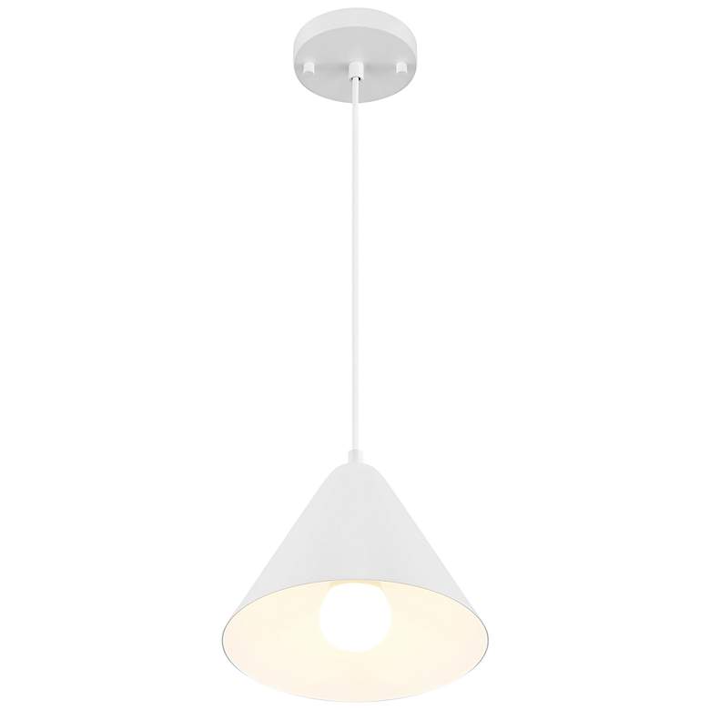 Image 3 Ford 9 3/4" Wide Matte White LED Mini Pendant more views