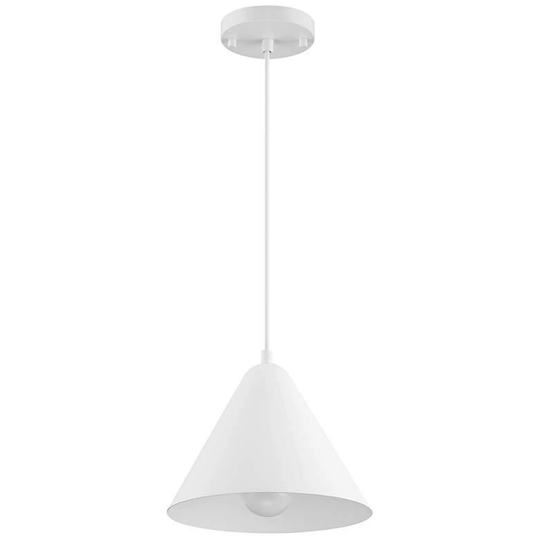 Image 4 Ford 9 3/4" Wide Matte White LED Mini Pendant more views