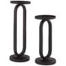 Ford Black Oval Body Metal Candle Holders Set of 2